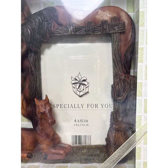 Horse-Themed Resin Picture Frame Holds 4x6" Display - Picture 3 of 6